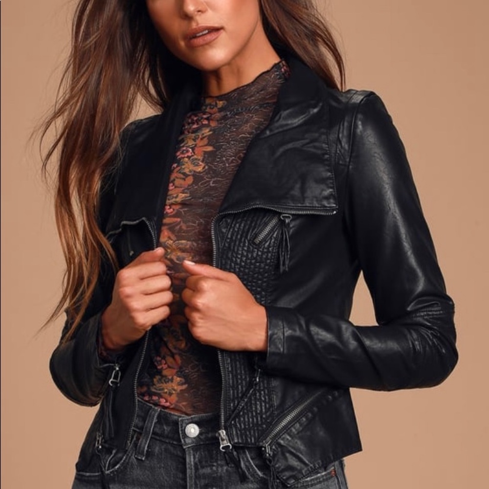 LULUS Vegan Leather Jacket Small